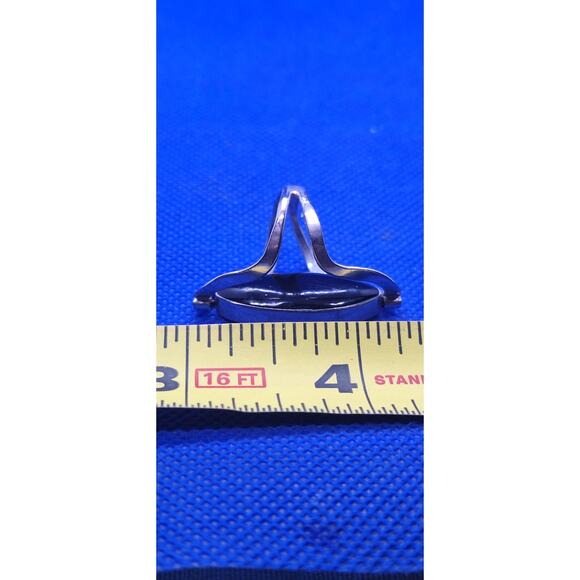 2 sided Turquoise & Onyx silver ring- size 6/6.25- flip ring- Mexican silver 925 - Picture 8 of 9